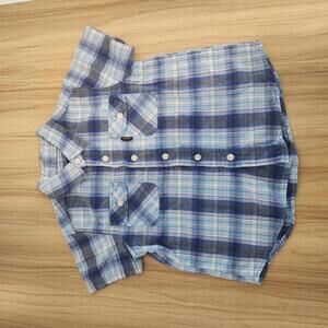 Wrangler Boys' Blue Plaid Short Sleeve Shirt Size 100 Size 3T